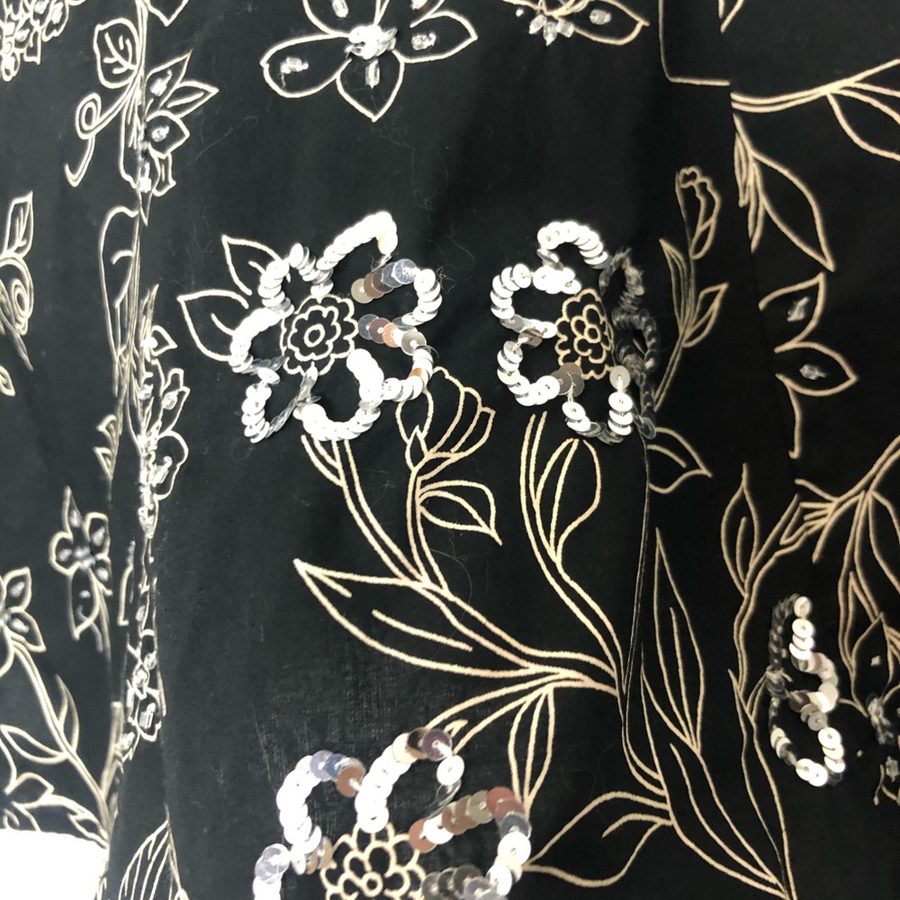 Ann Taylor LOFT Skirt Black Gold Sequins Women’s size 8 - Picture 4 of 8